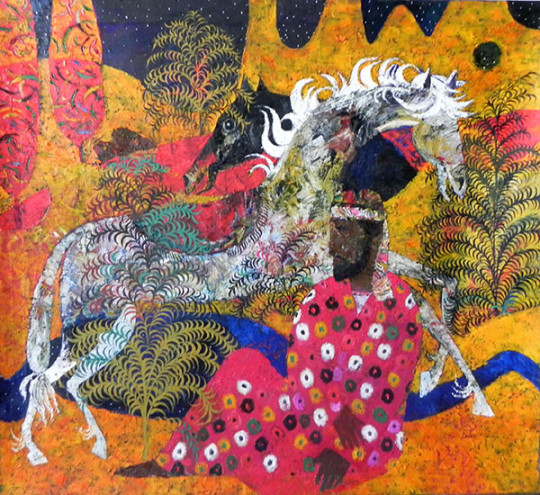 Fayzulla Akhmadaliev, Memories of a White Horse, 2014, Oil on canvas